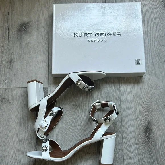 Kurt Geiger White and Brown Heels - Picture 2 of 5